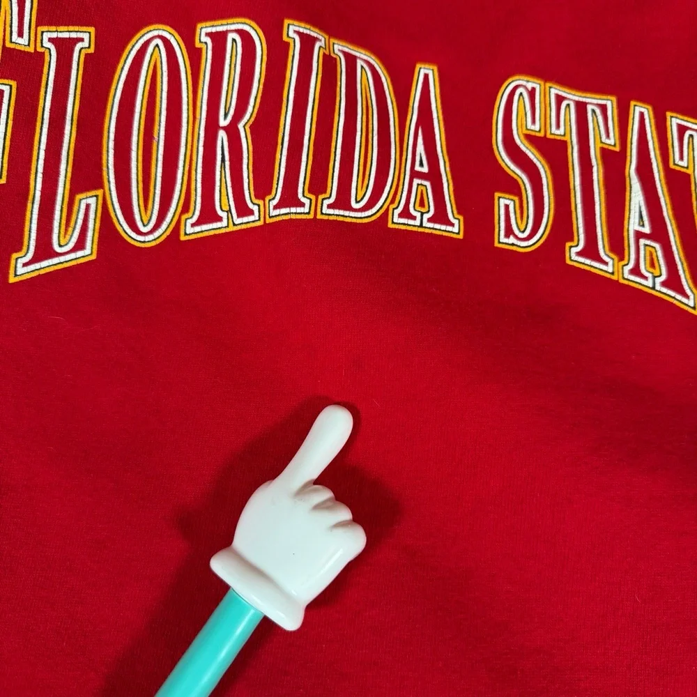 Vintage Florida State FSU Crewneck Sweatshirt Mens XL Faded Red Made In USA 90s - Picture 4 of 8